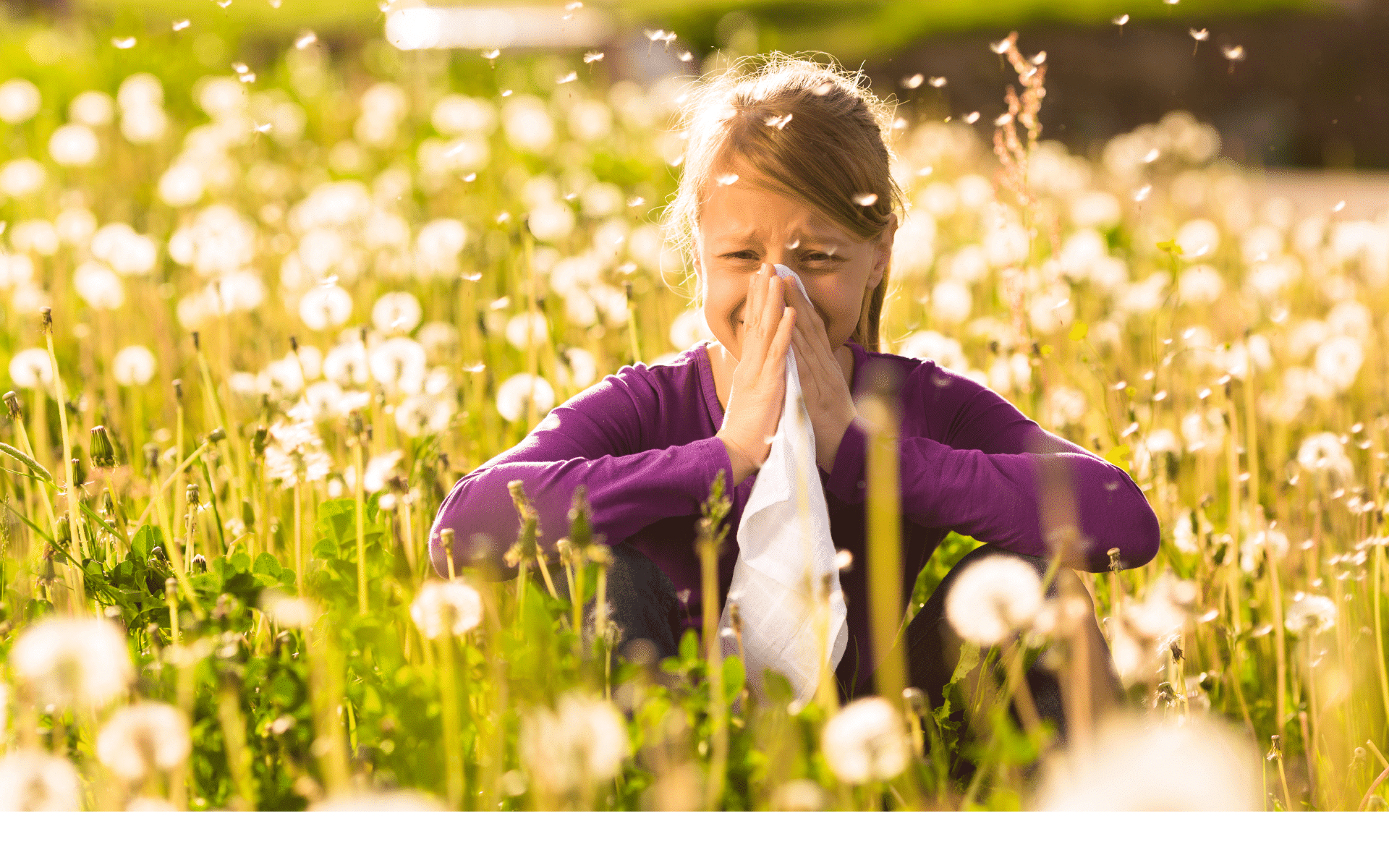 Girl with hay fever eye allergies