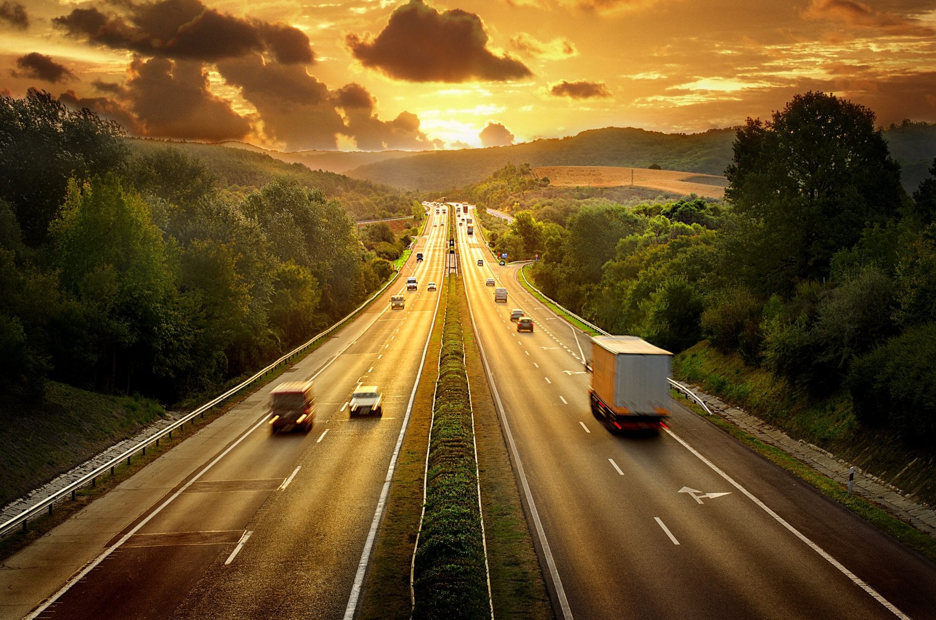 Road at sunset