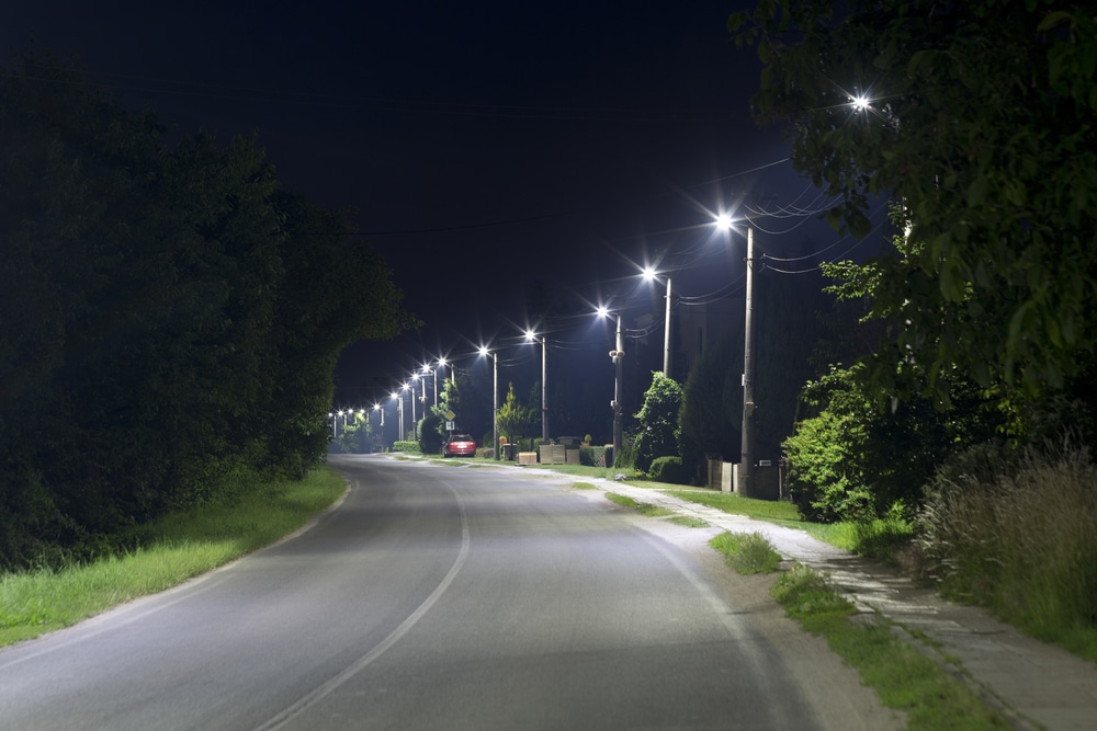 Street with LED lights