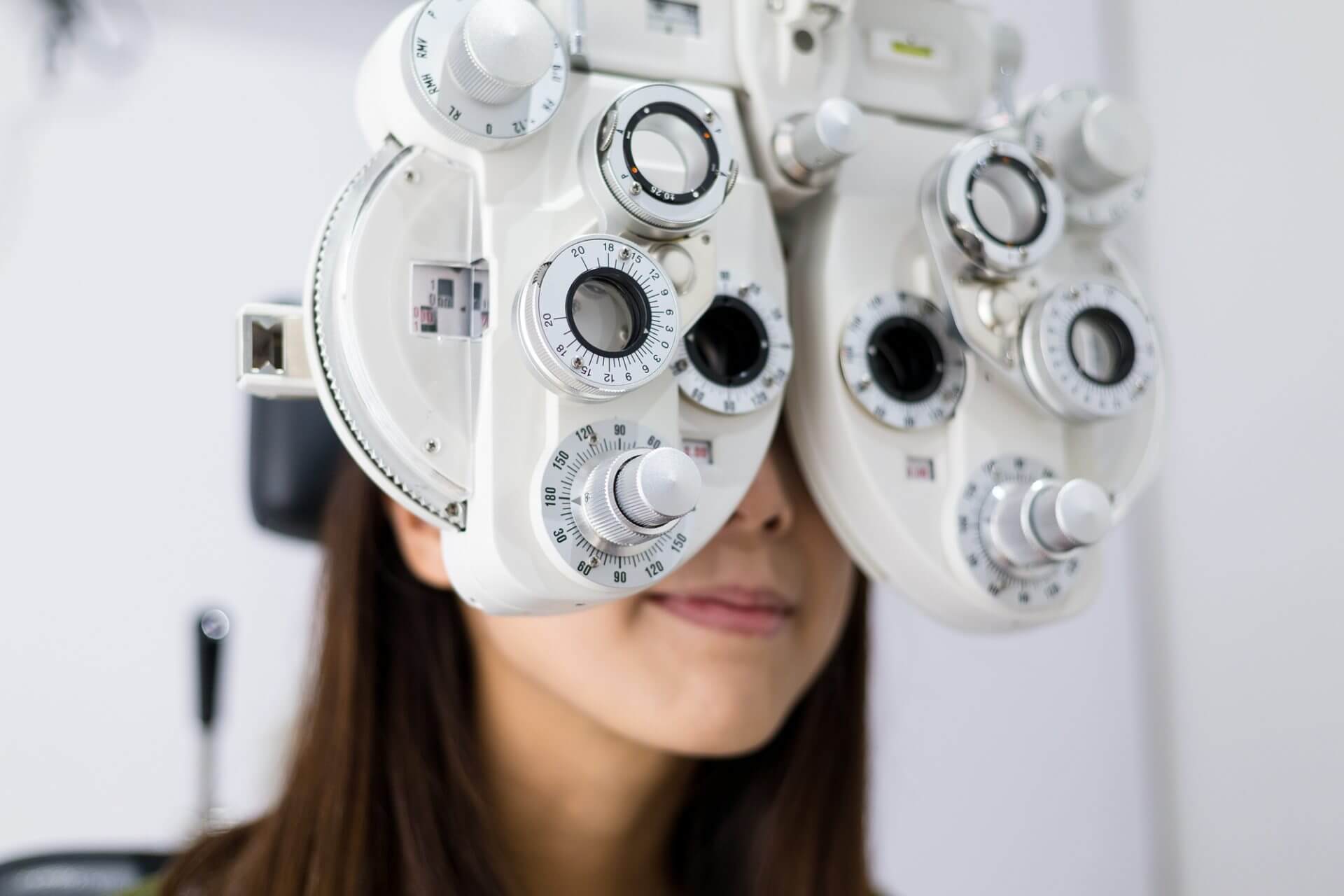 Woman having her eyes tested