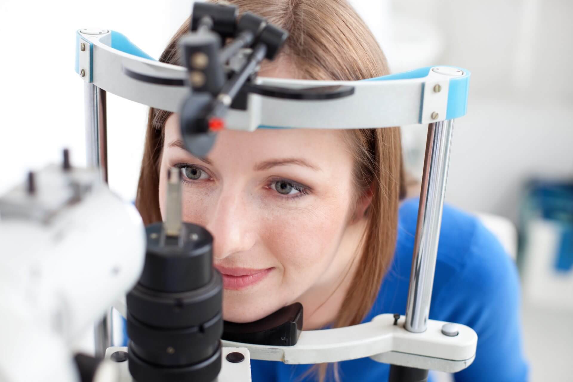 Woman having her eyes tested