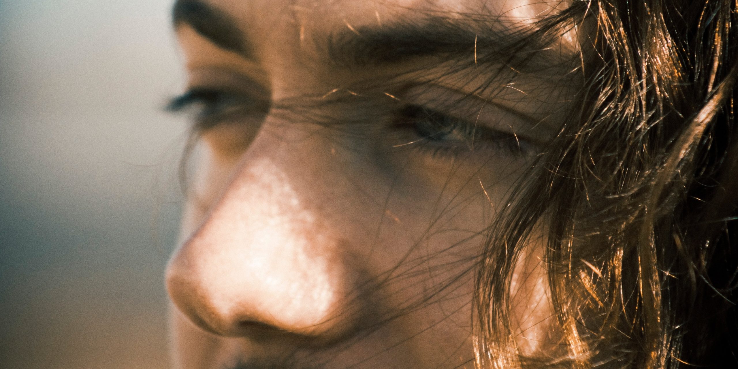 Close up of man's eyes and nose