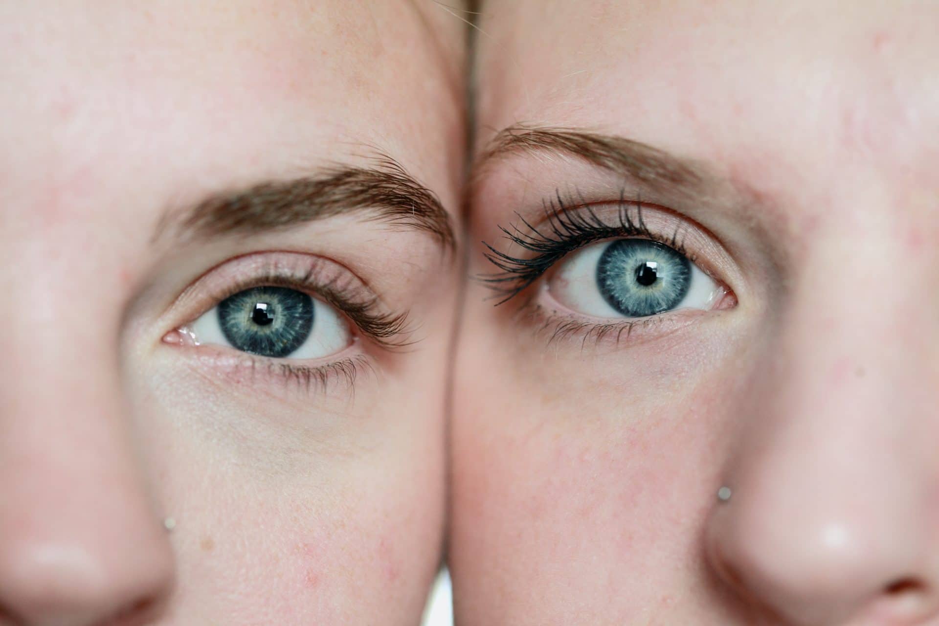 Close up of two women's eyes