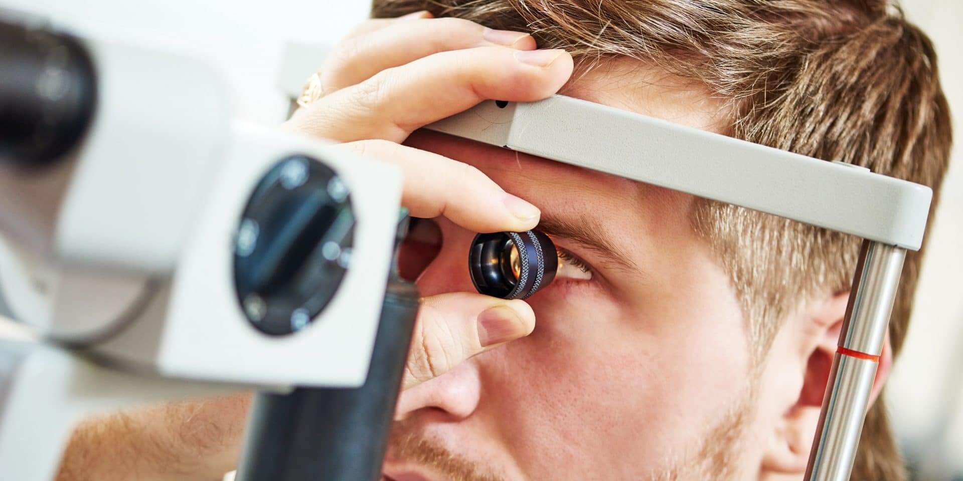 Photo of a man having an eye test