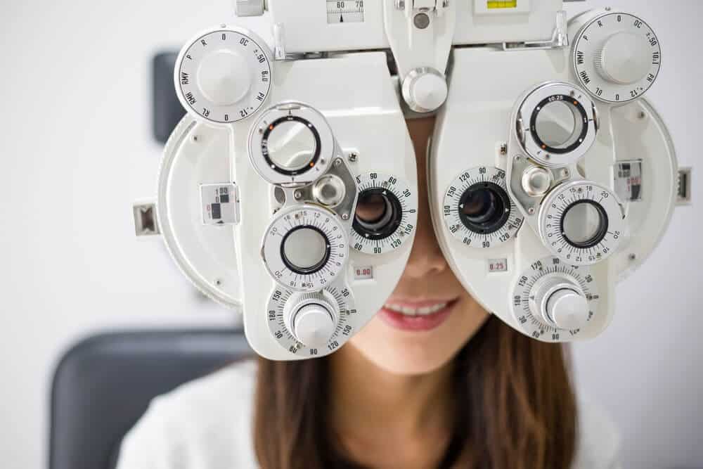 Woman having her eyes tested