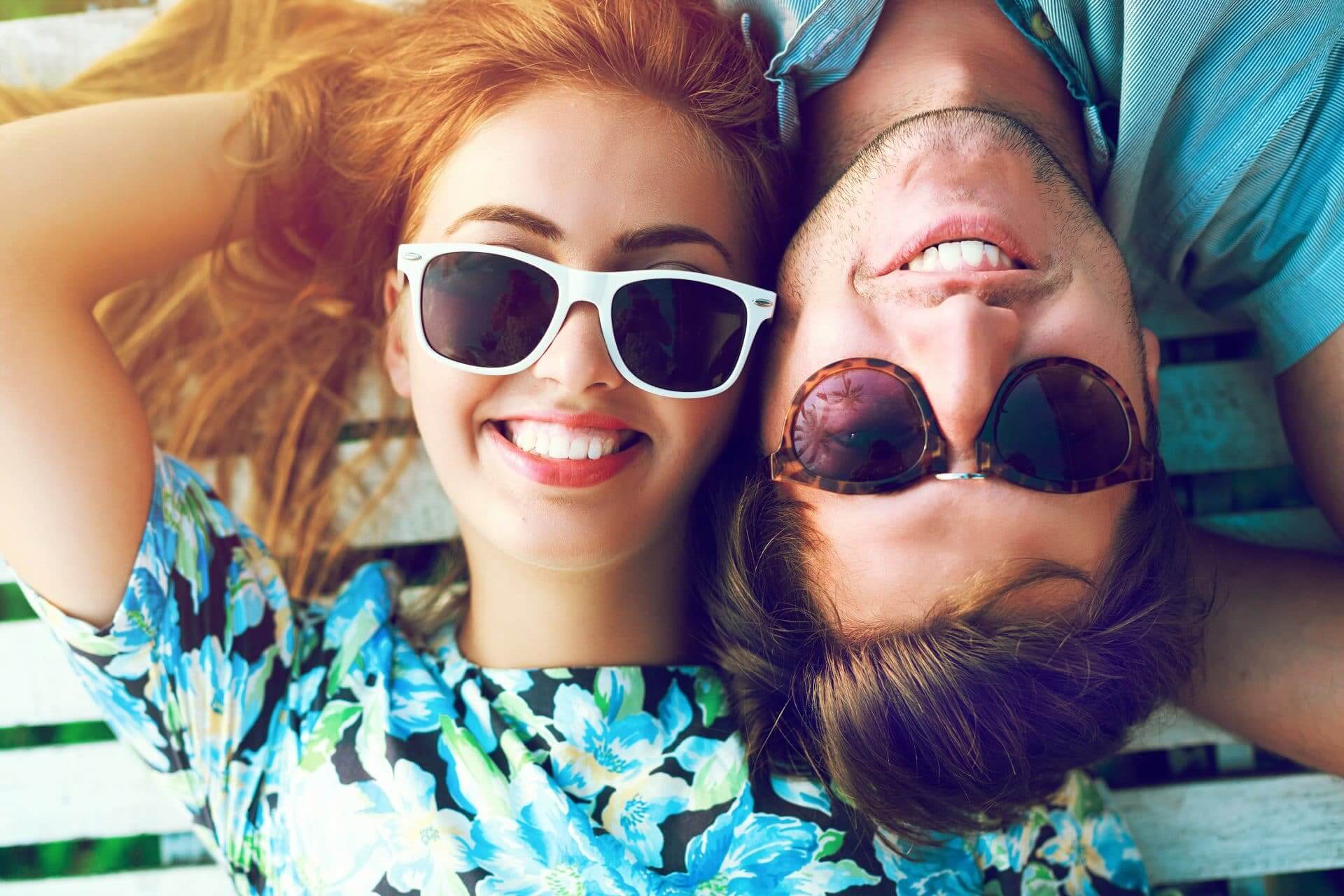 Couple wearing sunglasses