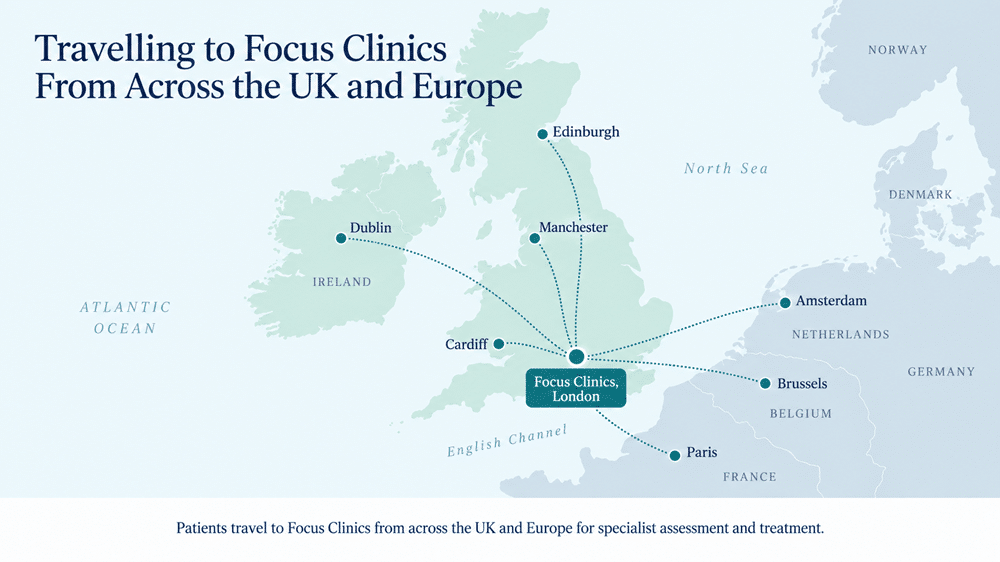 Travelling to Focus Clinics from across the UK and Europe